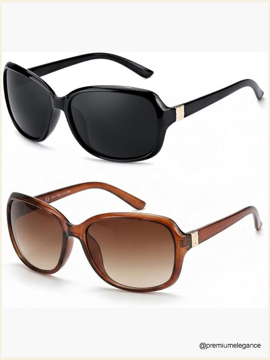2 Pack Polarized Sunglasses for Women Oversized UV400 Retro Driving Shades main image 5